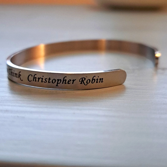 Brand new Silver bracelet with a quote by Christopher Robin..."You're Braver Tha - Picture 6 of 6